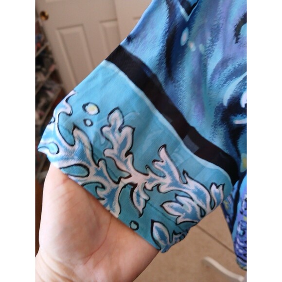 Biya Rated R By Johnny Was Cover Up Tunic Dress OS Blue Sea Life Starfish Boho - Picture 5 of 16